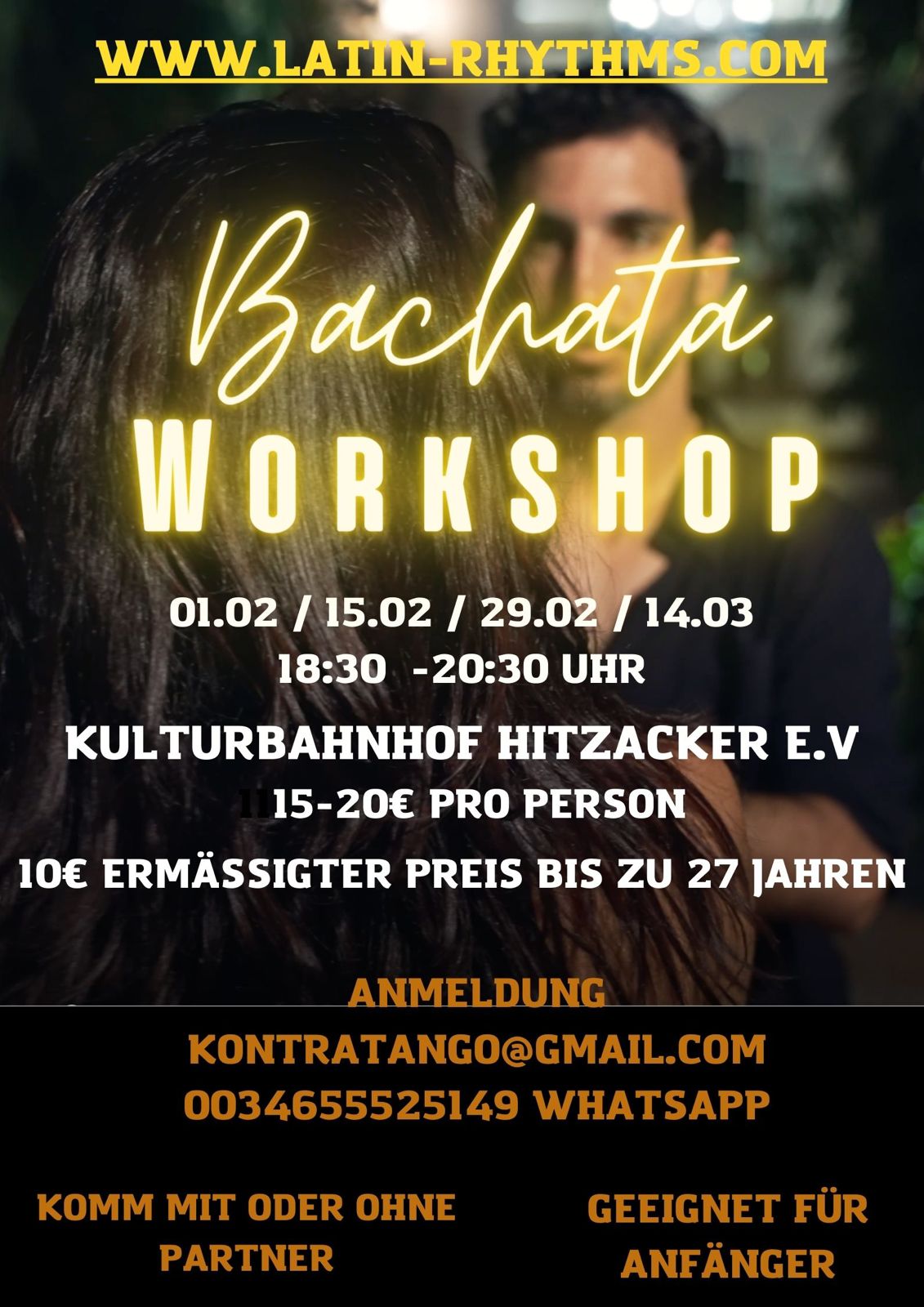 Bachata-Workshop am 01.02.24 ab 18:30 Uhr