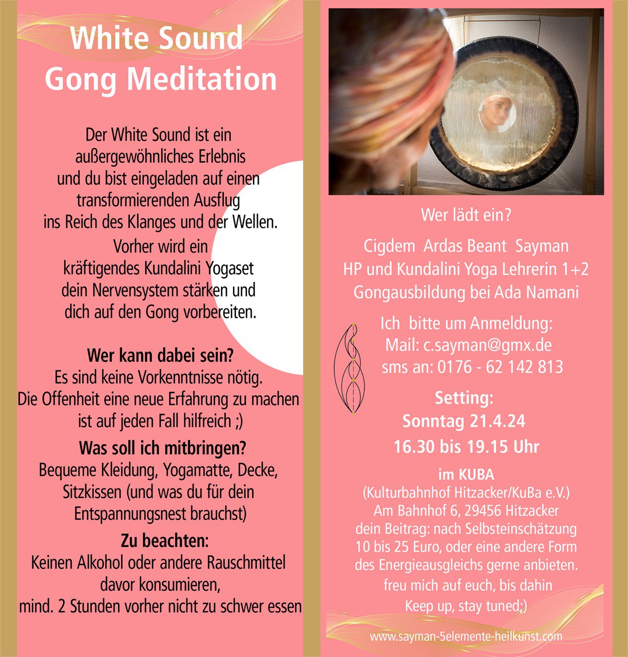 White Sound Gong Meditation am 21.04.24 um 16:30 Uhr