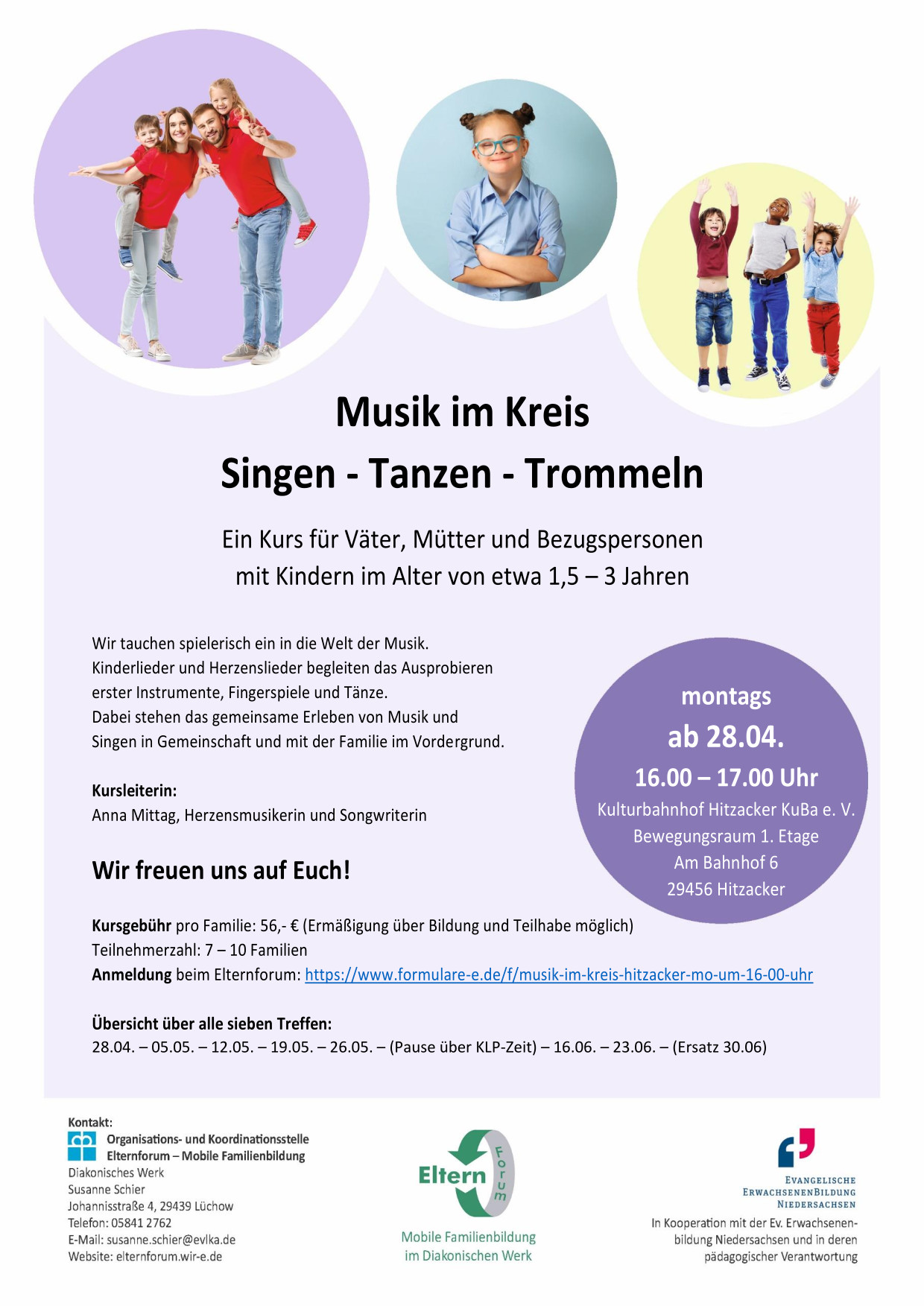 Musik im Kreis: Montags ab dem 28.04.25 von 16.00-17.00 Uhr