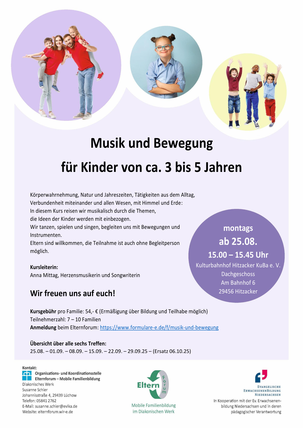 Musik im Kreis: Montags ab dem 25.08.25 von 15:00-15:45 und 16.00-17.00 Uhr