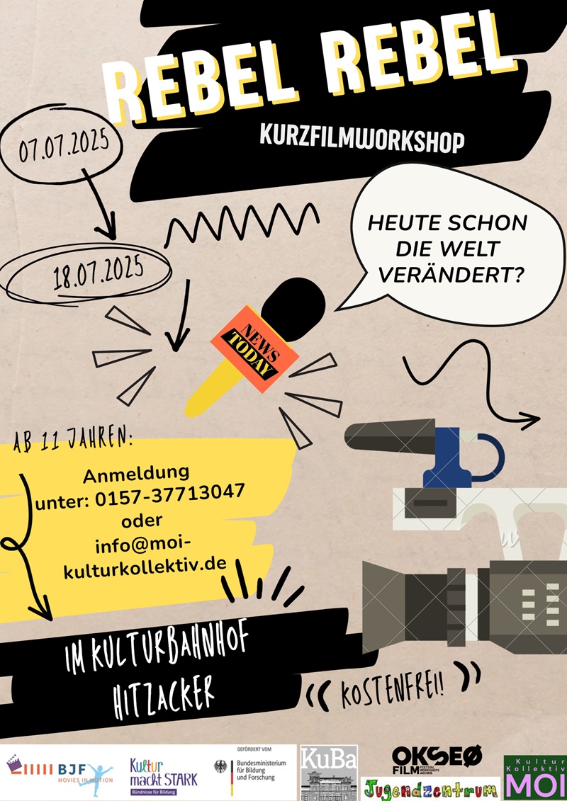 Jugend-Kurzfilmworkshop vom 07.07.25 bis 18.07.25