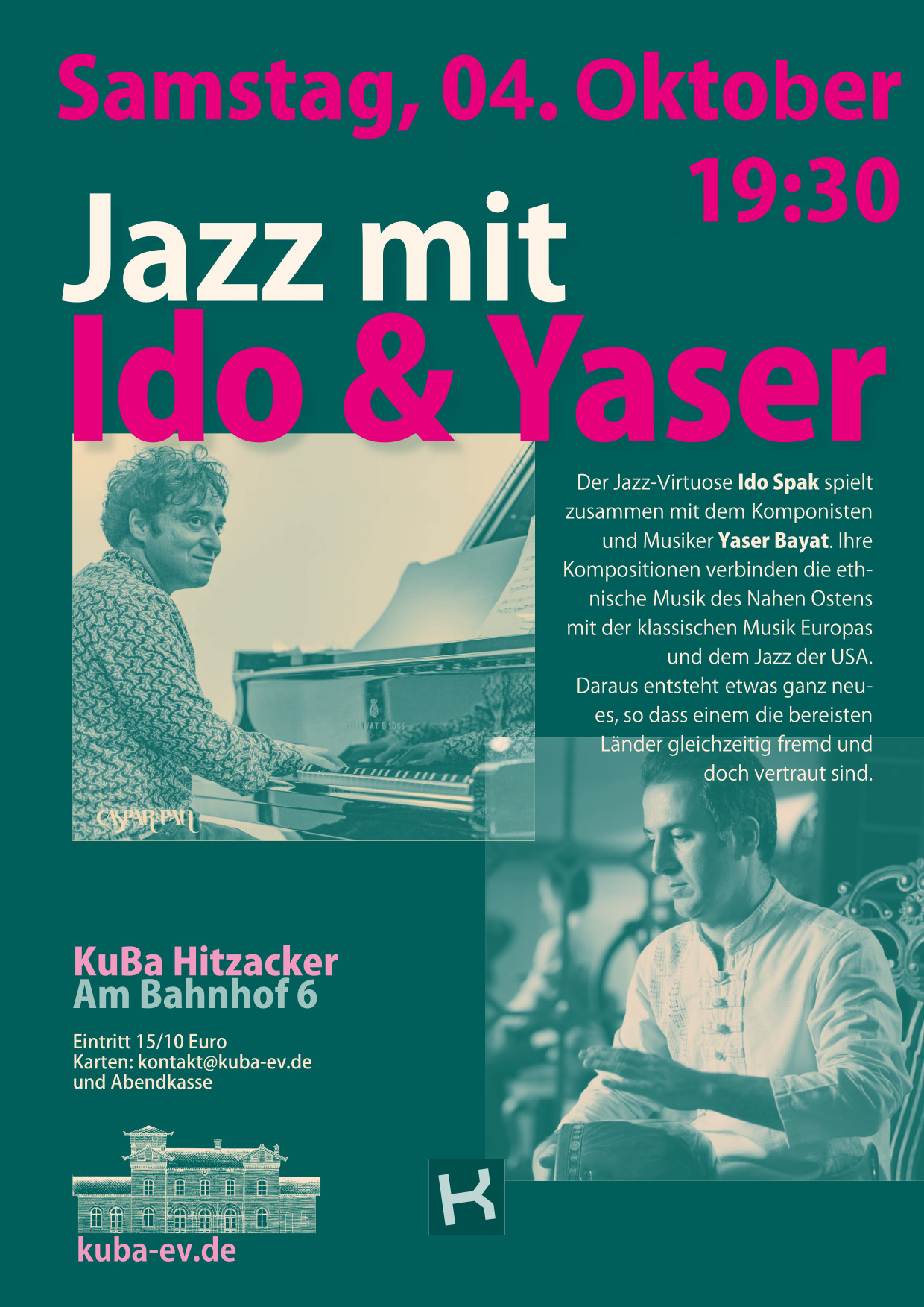 Jazz mit Ido & Yaser am 04.10.25 um 19:30 Uhr