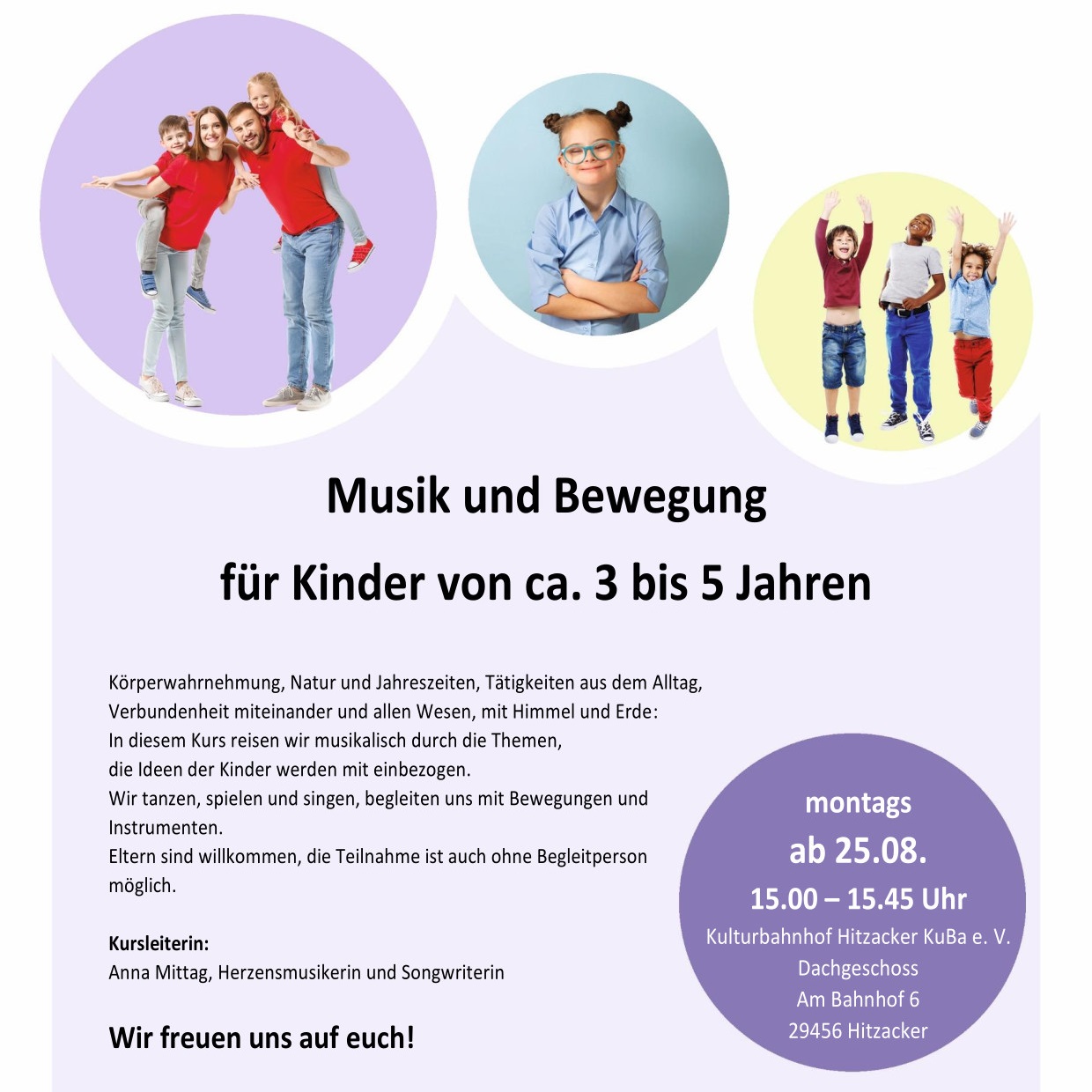 Musik und Bewegung  Montags | 15:00 Uhr | 16:00 Uhr