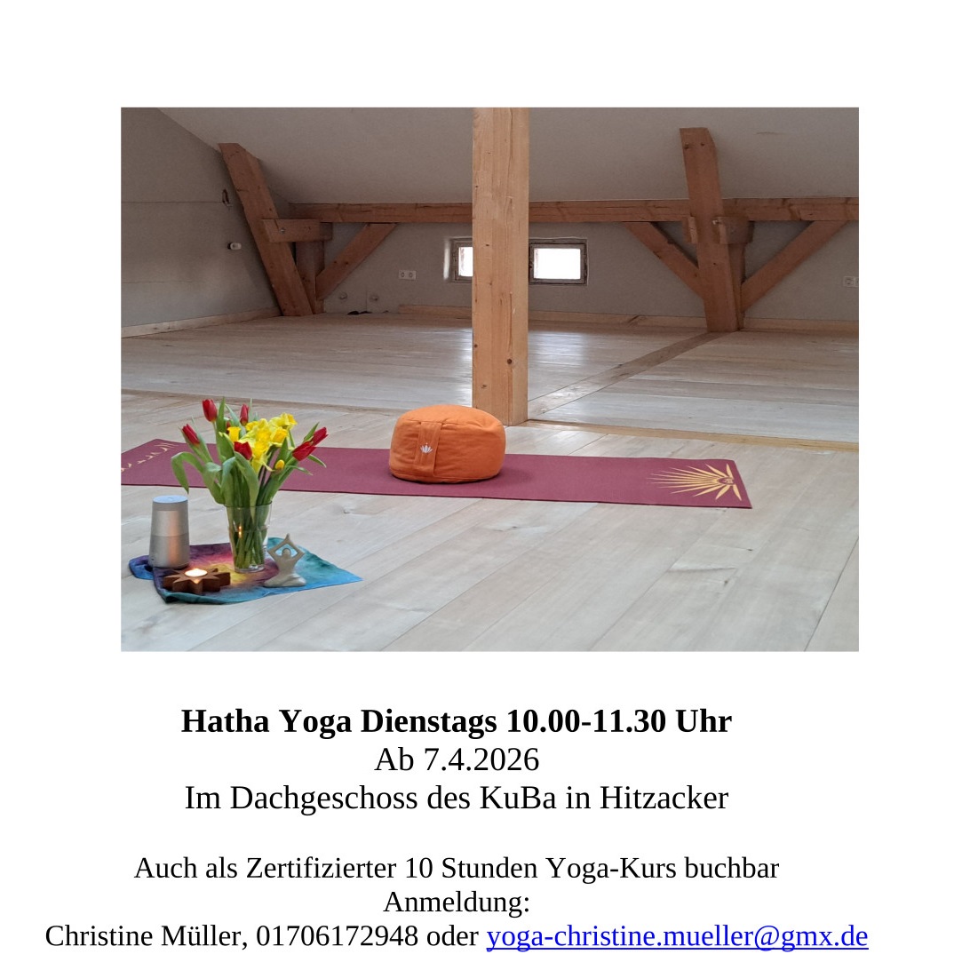 Neuer 10 Stunden Hatha Yoga-Kurs Di | 10:00 Uhr (07.04.26)